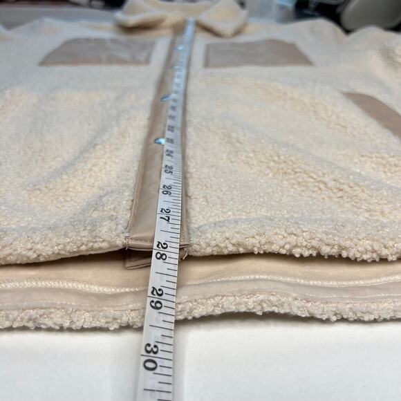 Abercrombie & Fitch Women's Elevated Trim Sherpa Shirt Jacket Off-White Size L - Picture 11 of 16
